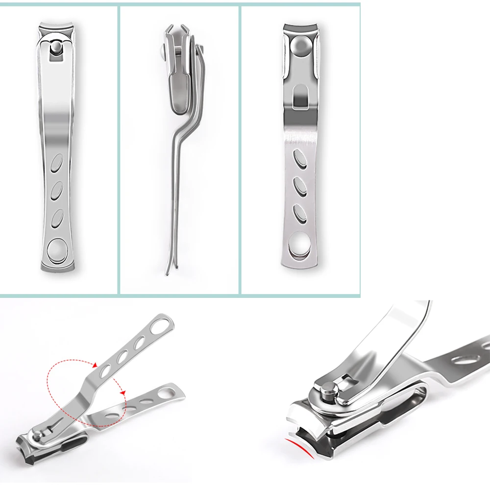 360-degree Rotation Manicure Nail Clippers High-quality Stainless Steel Pedicure Tool Cutter Sharp Durable Trimmer | Красота и