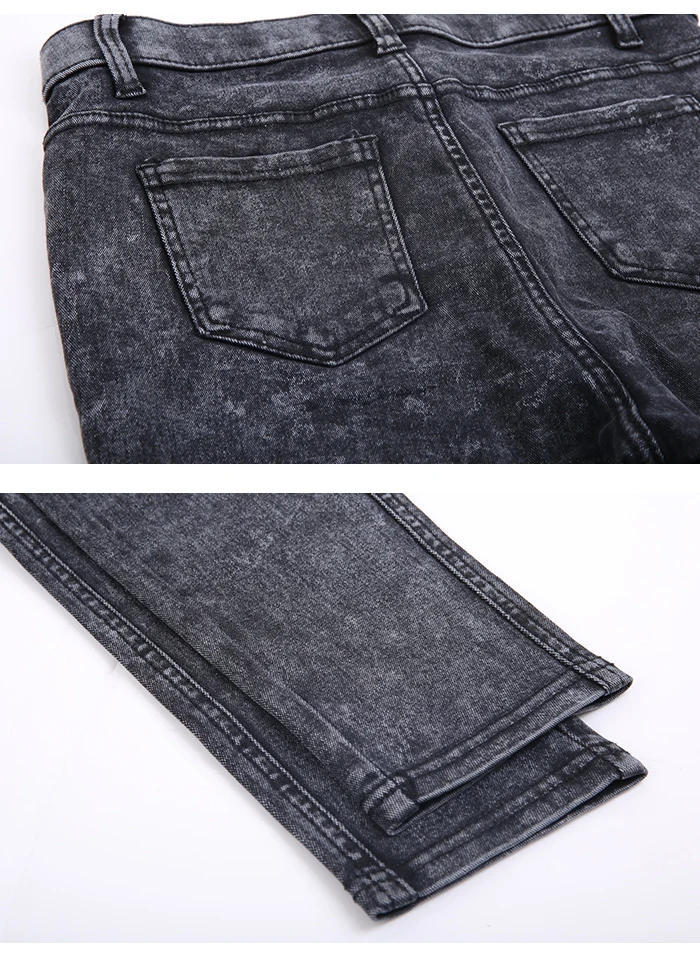 Женские облегающие джинсы LEIJIJEANS, классические высокоэластичные черные джинсы средней посадки со снежинками, модель 9259 большого размера