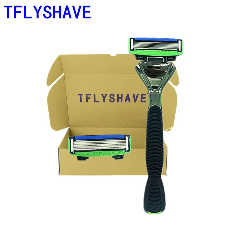 Мужская бритва с 6 сменными лезвиями из нержавеющей стали | Красота и здоровье