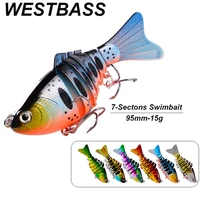 westbass 1px multi jointed swimbait 95mm 15g sinking fishing lure 7 section hard wobblers trolling minnow bait bass isca pesca
