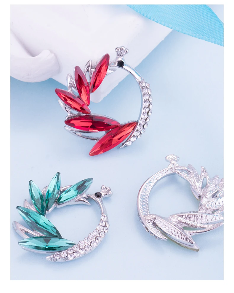 Pipatian павлин ювелирные аксессуары поделки Хрустальное украшение металлический