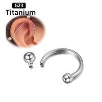 1ps new g23 titanium internal thread round barbell body nose ring earrings fashion body piercing jewelry