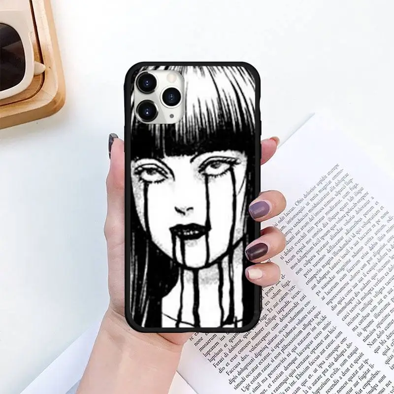

Junji Ito Tees Horror Phone Case for iPhone 11 12 pro XS MAX 8 7 6 6S Plus X 5S SE 2020 XR mini