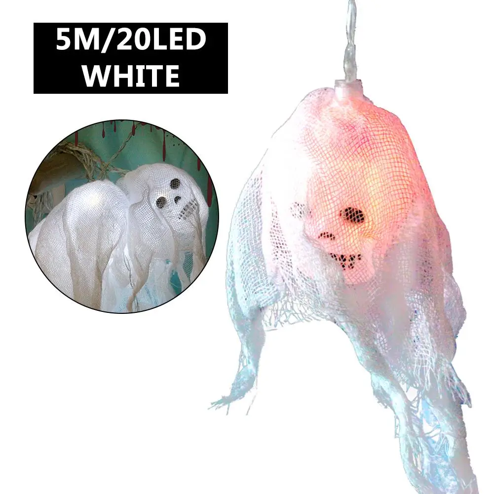 

16.4ft/20LED Scary Skull Shaped String Lights LED Garland Halloween Decorative Light Creative Party Hanging Decorations Supplies