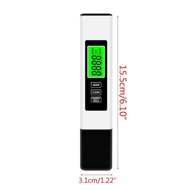 

3 in 1 LCD Digital TDS EC PPM Meter Water Quality Purity Tester Pen Home Drinking Monitor for Aquarium Pool