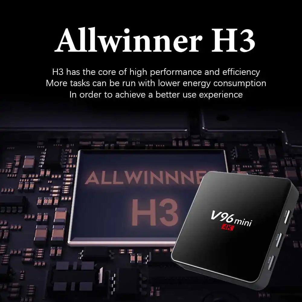Vmade Android 7 1 OS оригинальный V96 мини медиаплеер H.265/HEVC Allwinner H3 поддерживает YouTube Bluetooth