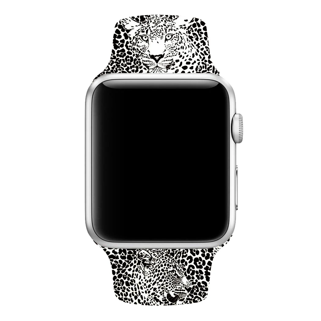 Силиконовый напечатанный Рождественский подарок ремешок для Apple watch 5 4 3 2 1 полосы 40 мм 44 мм цветочный ремешок для iWatch серии 5 4 3 2 38 мм 42 мм
