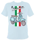 190103 Vespa Px Scooter, футболка в Итальянскую полоску, Бесплатная доставка по Великобритании