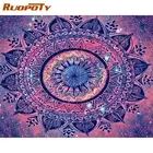 Алмазная 5D Вышивка RUOPOTY, квадратная круглая вышивка, мандала, алмазная живопись, мозаика, цветок, ручная работа, украшение для дома