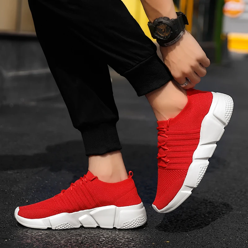 Кроссовки мужские сетчатые дышащие удобная спортивная обувь для ходьбы и бега