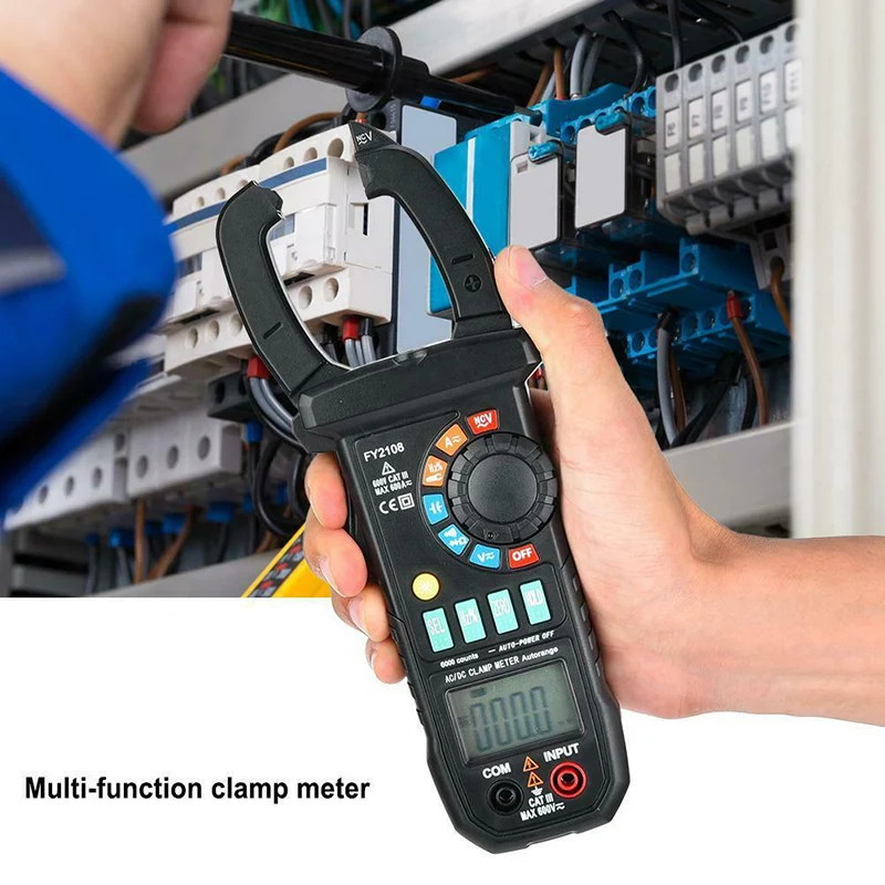 FY2108 цифровой клещи мультиметр Вольтметр Амперметр 600A AC/DC Ом Напряжение Тестеры