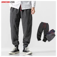 mrgb fashion striped mens harem pants chinese style man casual loose trousers 2022 elastic waist man joggers pants 5xl
