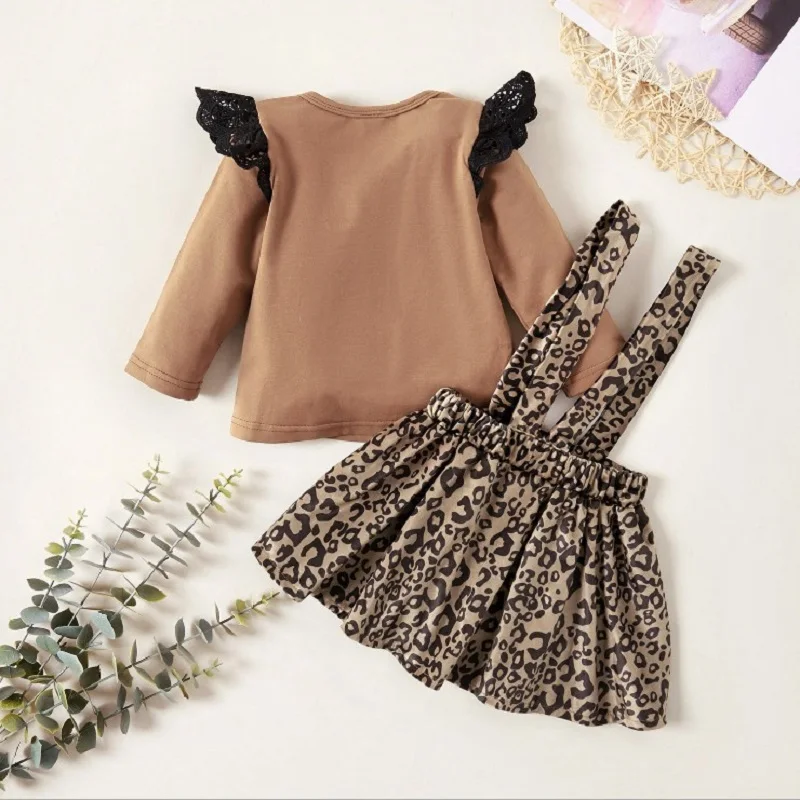 CYSINCOS Newborn Baby Girls Clothing Set Infant New Ruffles Dot Long Sleeve Romper+Strap Dresses Spring Autumn Clothes Outsuit | Мать и