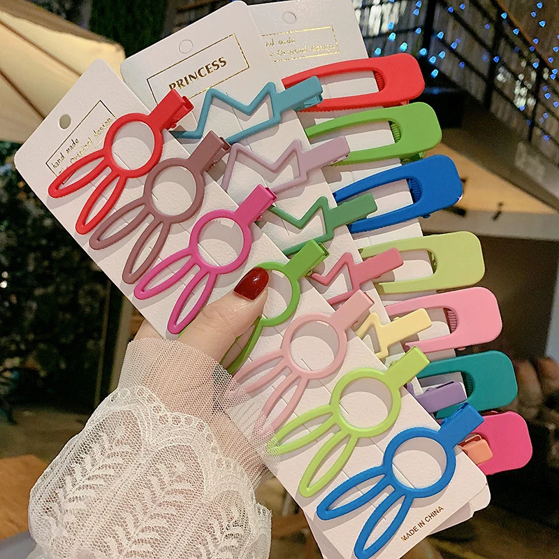 

Заколка-невидимка для волос, 7 шт./компл., матовая, с геометрическим узором, прямоугольная, шпильки из сплава