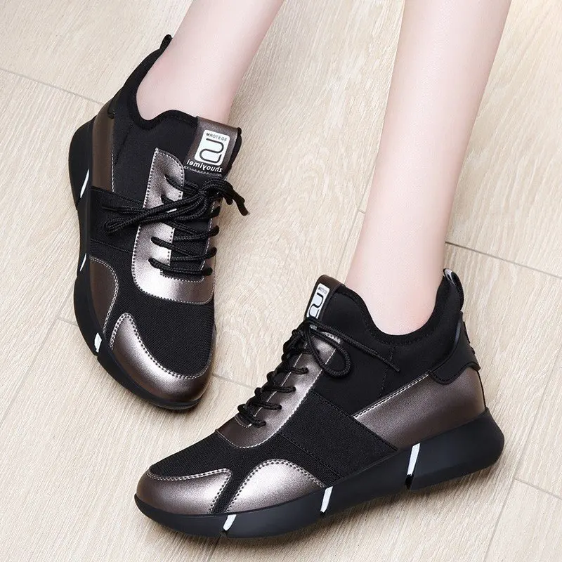 

Женские кроссовки на платформе, сетчатые дышащие кроссовки больших размеров, новинка весны-осени 2021