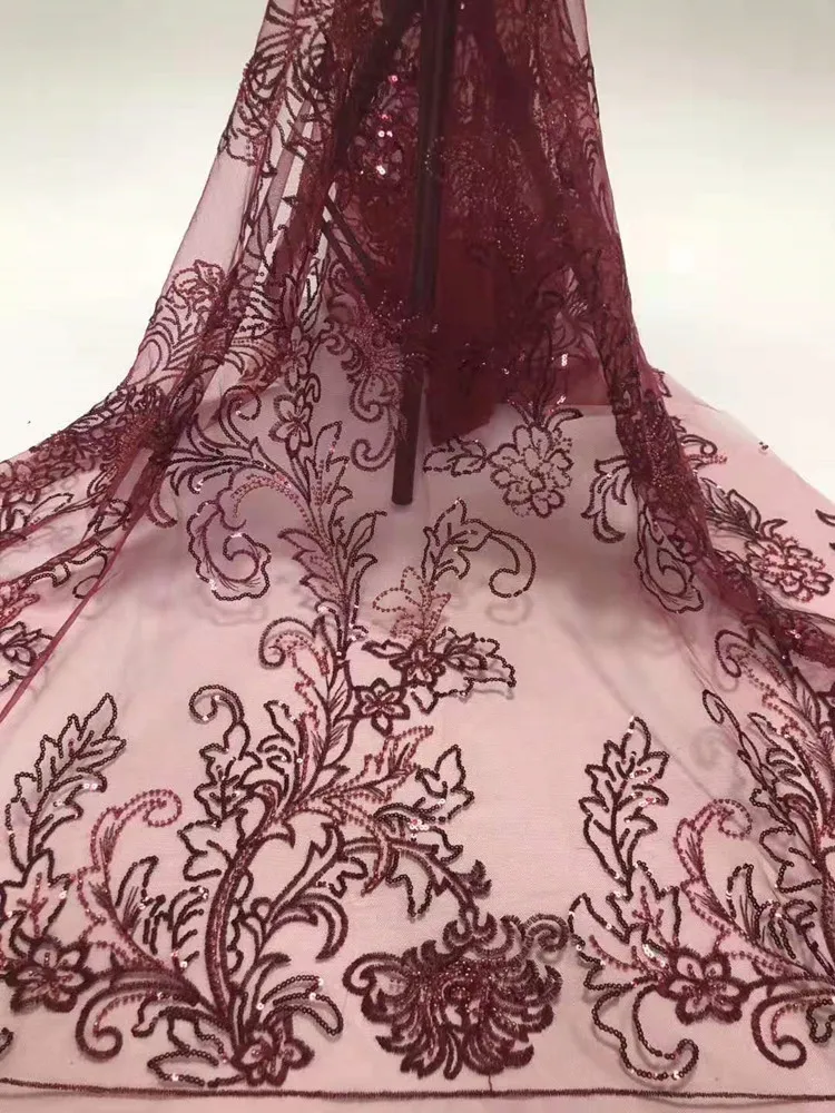 Высококачественная вышитая бисером французская сетчатая газовая африканская