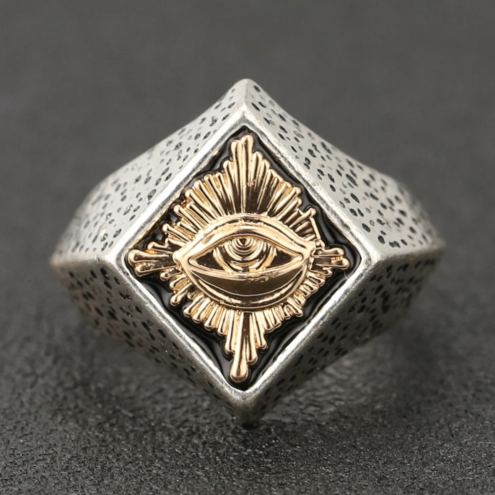 Мужское кольцо глаз Провиденса винтажное Ювелирное Украшение золотого и