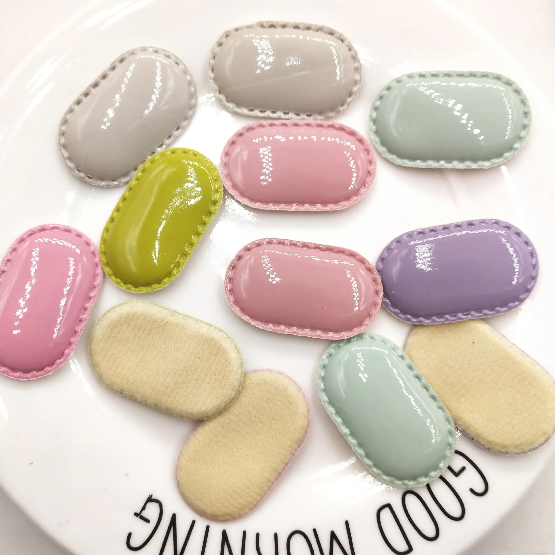 

20pcs/lot 4cm shiny bb Hair Clip Cover Padded Appliques DIY handmade Children Hair Accessories