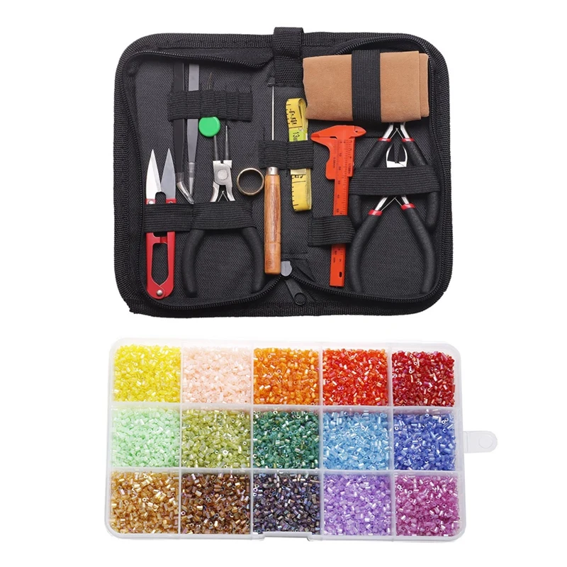 

1 комплект, цветные бусины и 13 шт. плоскогубцев, ножниц, пинцетов, рулетки, измерительного кольца
