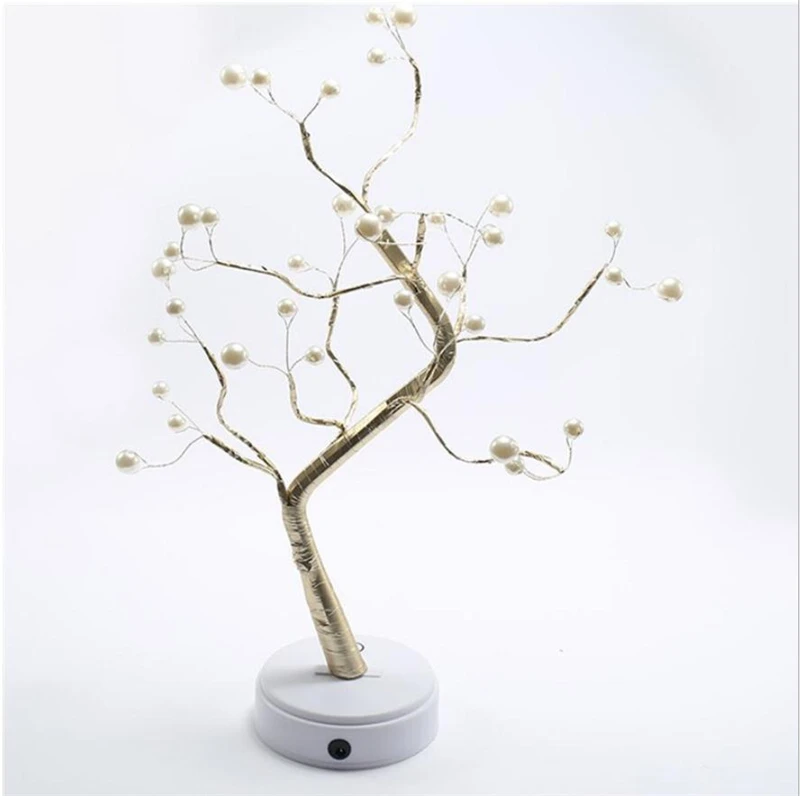 Warm 36LEDs Светодиодные огни для новогодней елки, веточка из березового жемчуга, светильник, ветви деревьев, настольная лампа, рождественские украшения, свадебный Декор для дома, подарок на год - Цвет: Warm 36LEDs