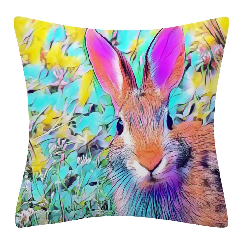 Чехол для подушки из полиэстера с принтом пасхального кролика наволочка дивана и