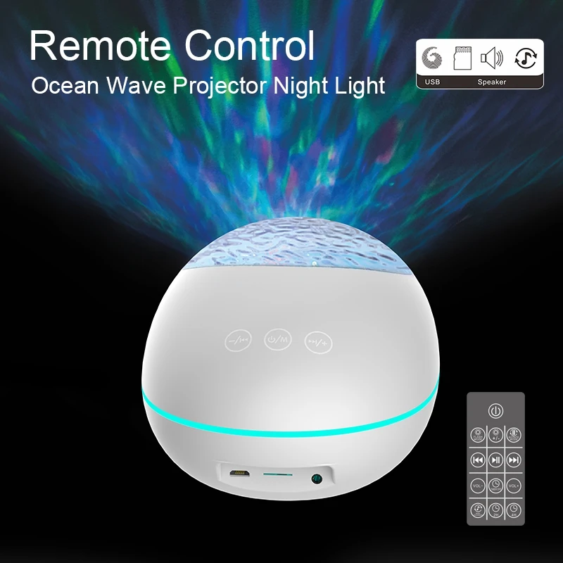 

Bluetooth Ocean Projector Light Night Light for Bedroom Night Light Wireless Music Lights with 7 Lighting Effects