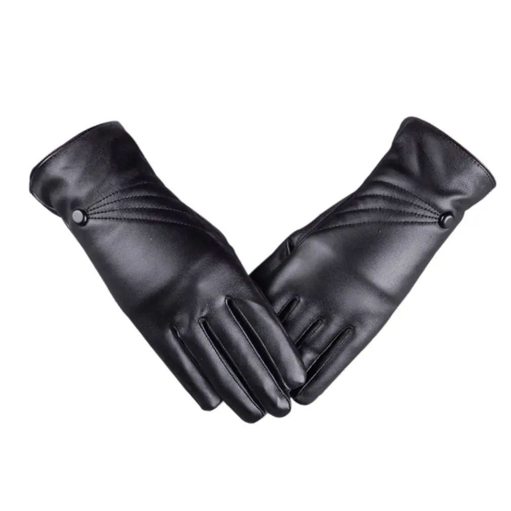 

1 пара Женские повседневные модные перчатки для сенсорного экрана флисовые теплые зимние перчатки из искусственной кожи Изящные дизайнерс...