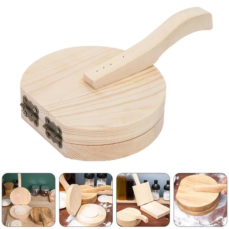 

Wooden Dough Pressing Tool Dough Presser Wooden Dumpling Skin Dough Presser Household Baking Pastry Tool Dumpling Making Tools