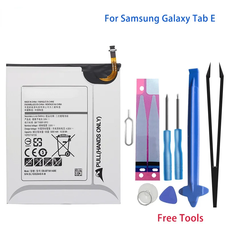 

Оригинальный аккумулятор для планшета Samsung Galaxy Tab E, 5000 мАч, для Samsung Galaxy Tab E T560 T561, с бесплатными инструментами