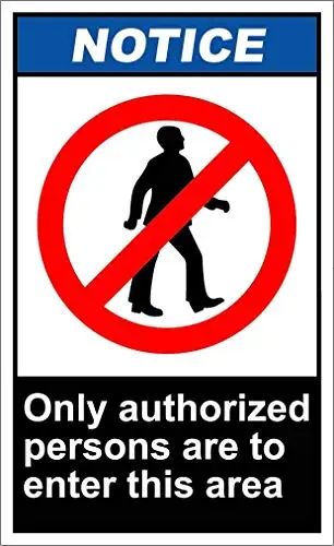 Винтажный декоративный металлический знак 8x12 "Только уполномоченным лицам разрешен вход в эту зону" для кафе, бара, паба, дома.