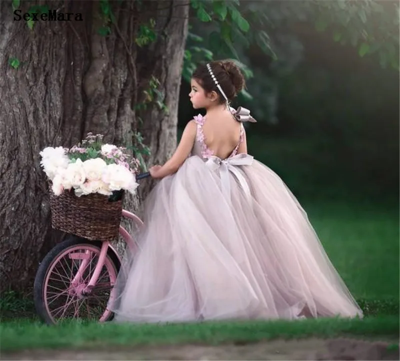Новые Красивые Платья с цветочным узором для девочек со складками