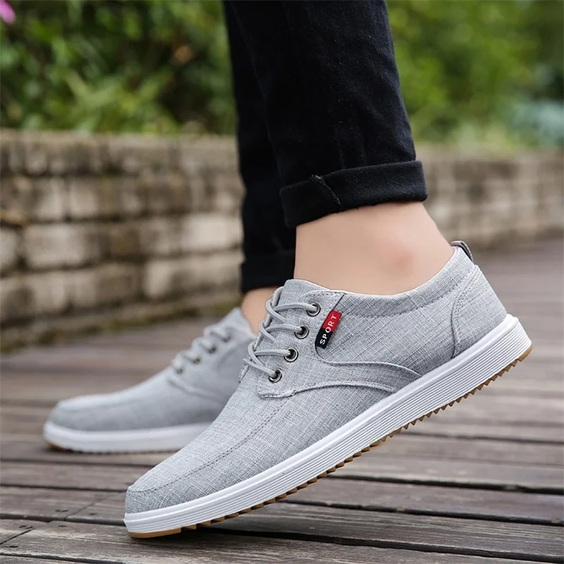 2019 New Men Shoes Casual Summer Breathable Canvas Sneakers Autumn Fashion Comfort Blue Male Zapatillas zapatos de Hombre grey | Обувь