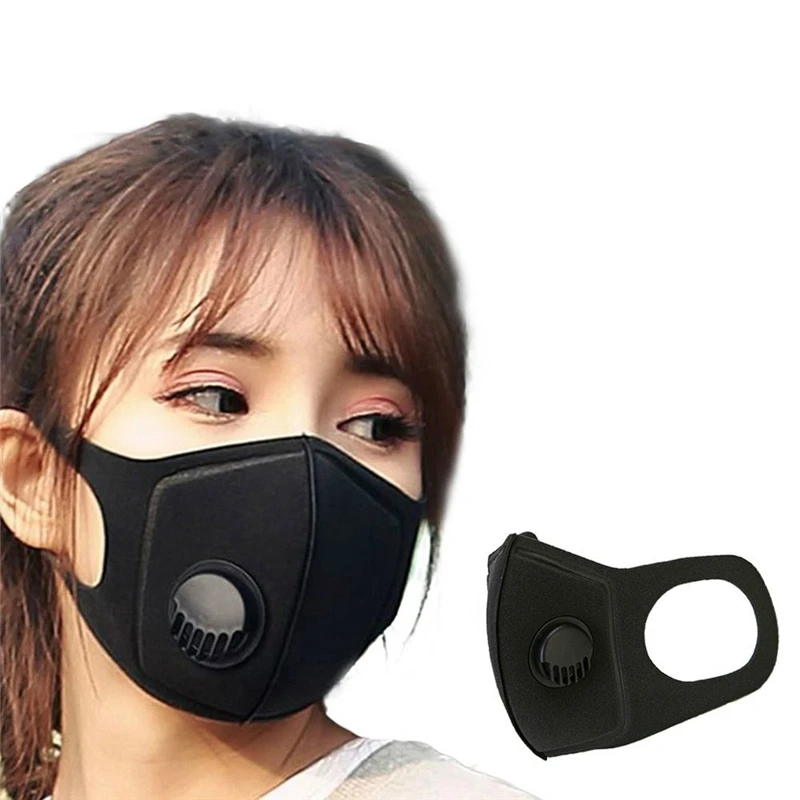 

Reusable Adult Anti Haze Face Mask Droplet 3D Ice Silk Cotton Washable Mask Wind Dust Resistance Breathing Valve Mouth Mask