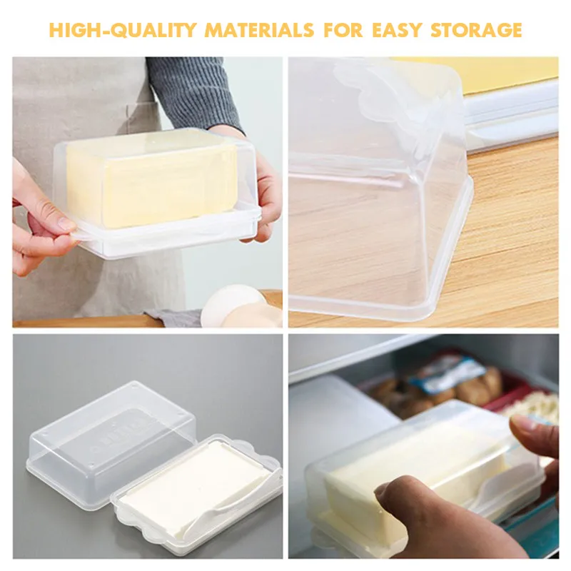 Пластиковый контейнер для хранения масла прозрачный сыра поднос с ножом и