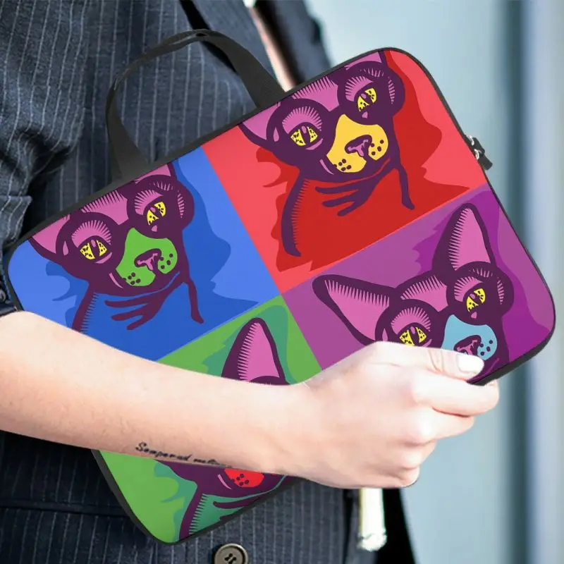 

Colorful Grids Cute Dogs Tablet Sleeve Cool Printed Tablet Sleeve Anti-scratch Neoprene Fabric Laptop Computer Sleeve for Teen