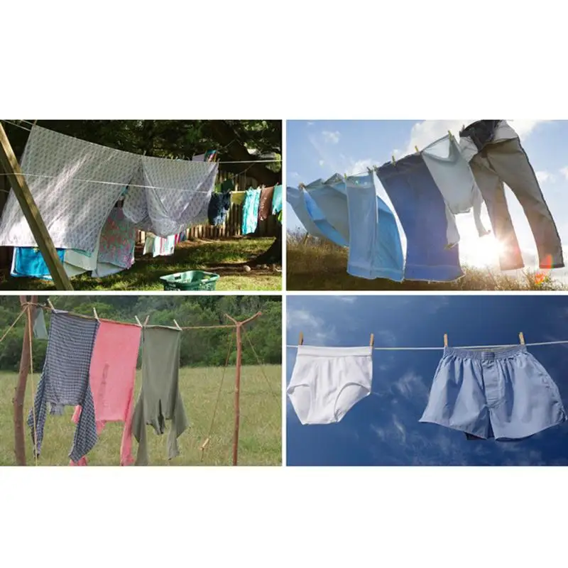 

Retractable Clothes Drying Rack Rope Clothesline Heavy Duty Portable Clothes Dryer with 2 Adjustable PVC Rope String