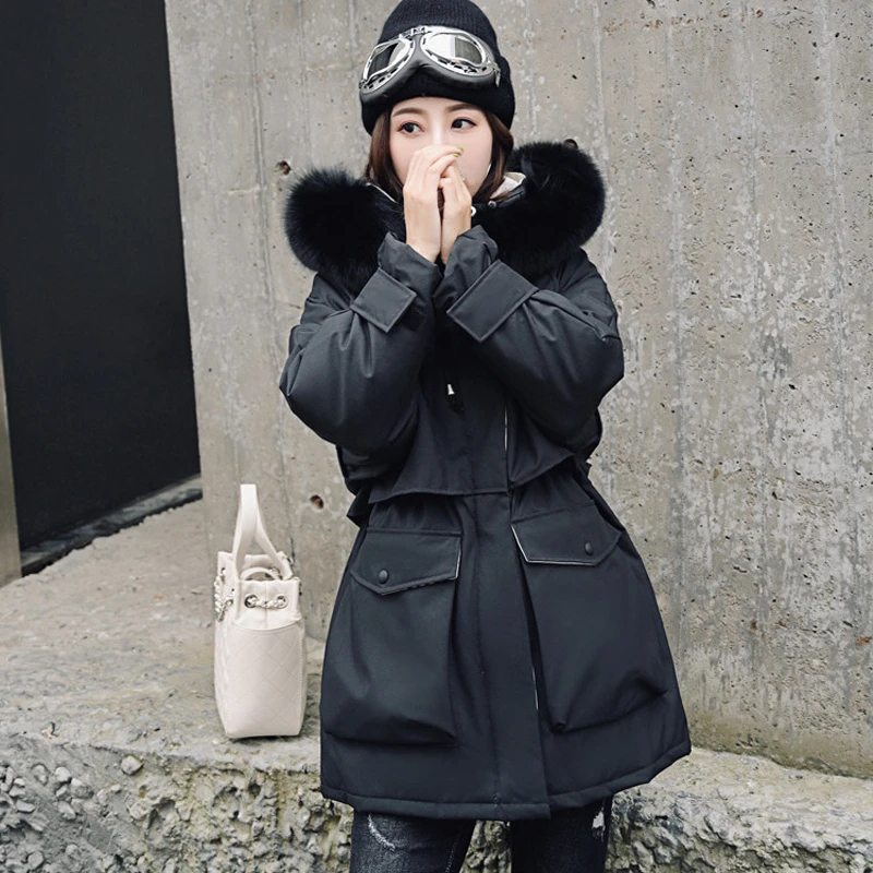 

Max LuLu New 2020 Korean Fashion Women Casual Coats Ladies Padded Real Fur Collar Winter Duck Down Jacket Loose Parkas Plus Size