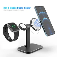 For Magsafe Charger Apple Watch Aluminium Alloy Adjustable Bracket for iWatch iPhone 13 12/Pro/Pro Max/Mini 2 in 1 Holder Stand