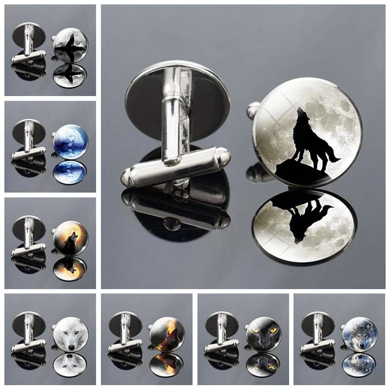 Мужские Запонки Луна волка|Зажимы для галстука и запонки| |