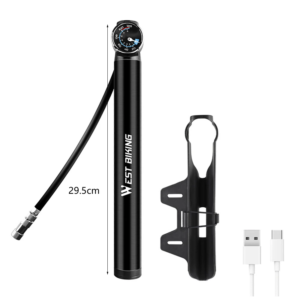 

WEST BIKING Electric Tire Air Pump 120PSI Bike Portable Air Compressor Mini Inflator Electric Pump For Car Bicycle Cycling Tires