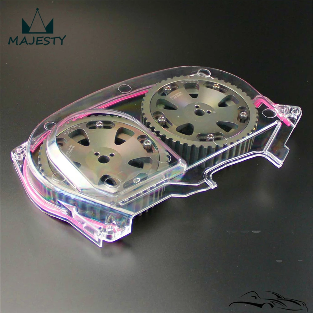 Прозрачная крышка ремня ГРМ + шкив камеры для Lancer EVO 9 IX 4G63|timing belt cover|cam pulleycam gears |