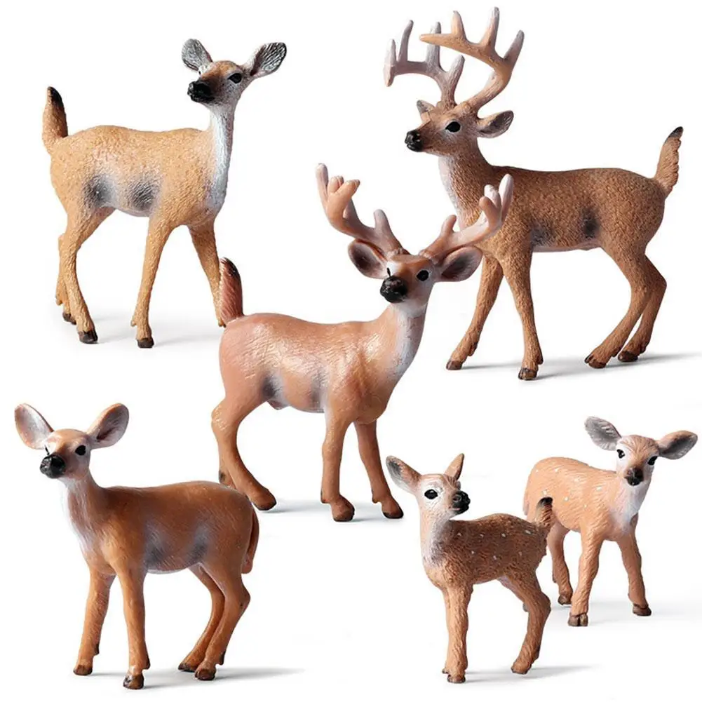 

Simulation Forest Deer Figurines Moose Elk Reindeer Cake Decoration Deer Toys Animal Model Alpaca Toppers Figures Action