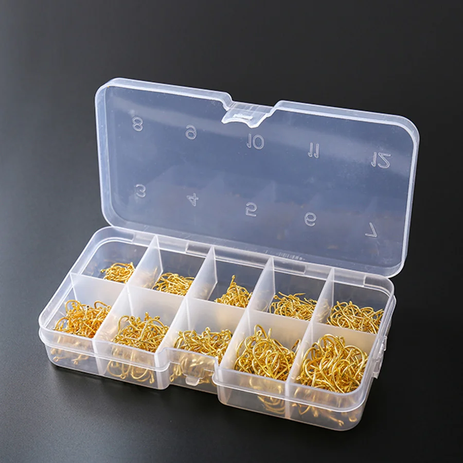 

100pcs/Box Sharpened Ultrapoint Fishing/Carp/Fish/Treble/Circle/Catfish Hooks Set 10 Mixed Sizes 3#-12# Fishhook Fishing Tackle