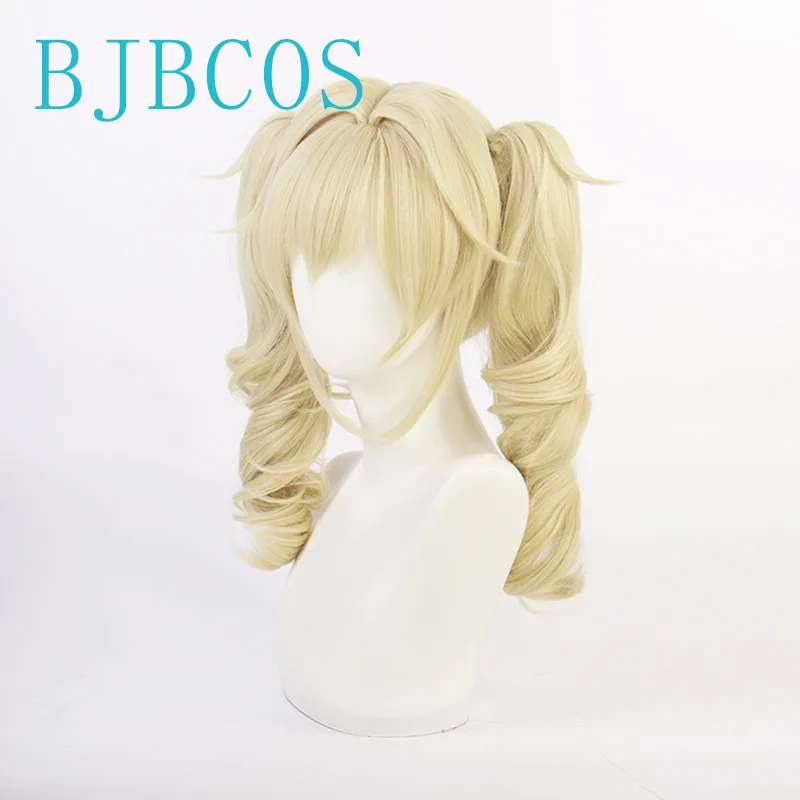 Парик для косплея из игры Genshin Impact Барбара светло-желтый Deaconess 40 см льняной с