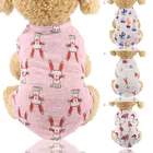 Охлаждающая одежда для щенков на весну и лето, воздухопроницаемая Удобная Одежда для питомцев, одежда, товары для питомцев, футболка с милым принтом для собак, оптовая продажа