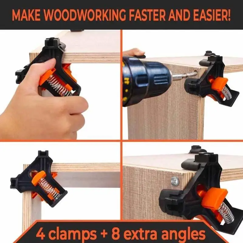 12PCS/Set Procorner Clamp Carpenter Right Angle 60/90/120 Degree Woodworking Fixing Clips Tools Dropshipping | Инструменты