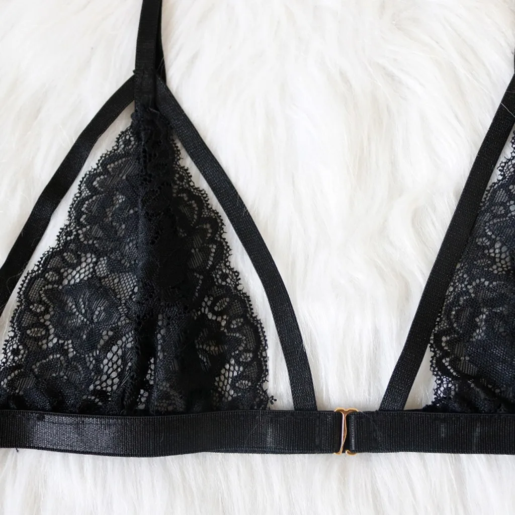 Женское Эротическое нижнее белье в горошек черный кружевной комплект с v