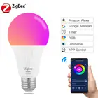 E27 Tuya Smart Светильник лампы 7W LED RGB с регулируемой яркостью таймер Функция приложение Smart Life дистанционного Управление с Alexa Google Zigbee шлюз