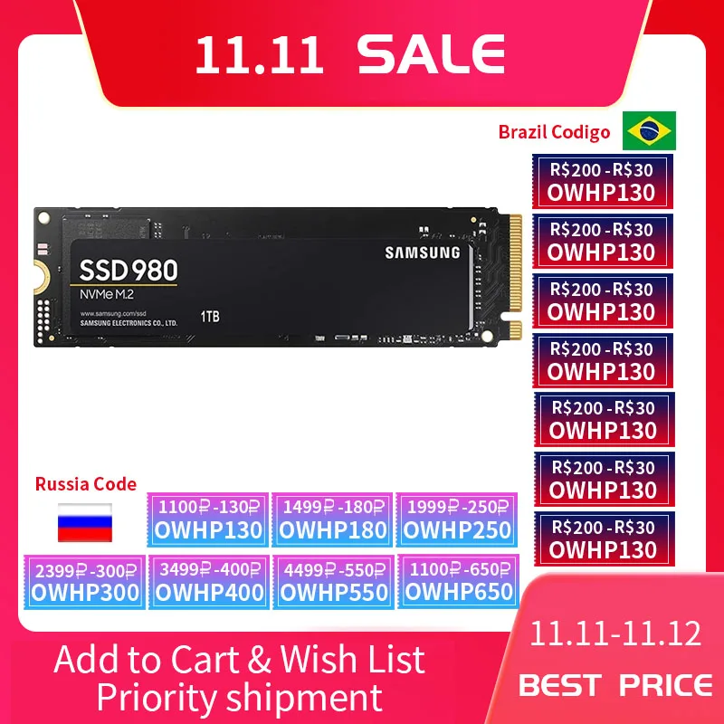 SAMSUNG SSD M.2 1TB 970 EVO Plus 500G 250G HD NVMe Hard Drive HDD Disk M2 2280 Internal Solid State for Laptop | Компьютеры и офис