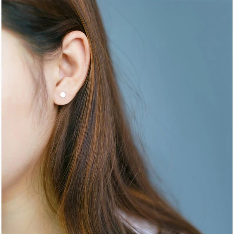 Женские круглые серьги гвоздики Trusta модные милые миниатюрные из 100%